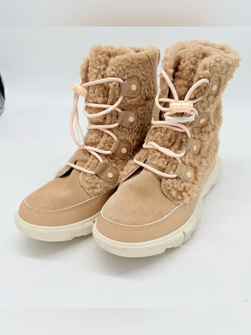 Sorel Youth Explorer Cozy Snow Boot Kids Size 4 Waterproof Insulated Cream Beige